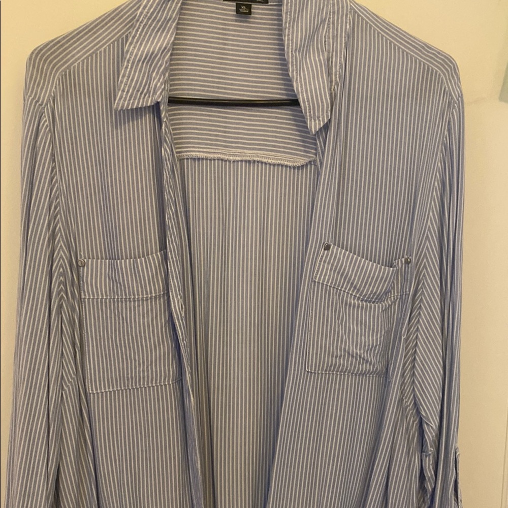 Blue and White Striped Shirt